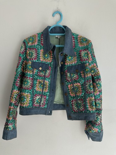 Manoush jacke denim besatz - denim,