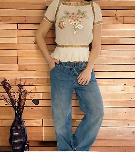 Manoush bluse lederblume - manoush,