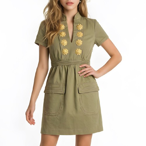 Manoush military dress - dress,, khaki